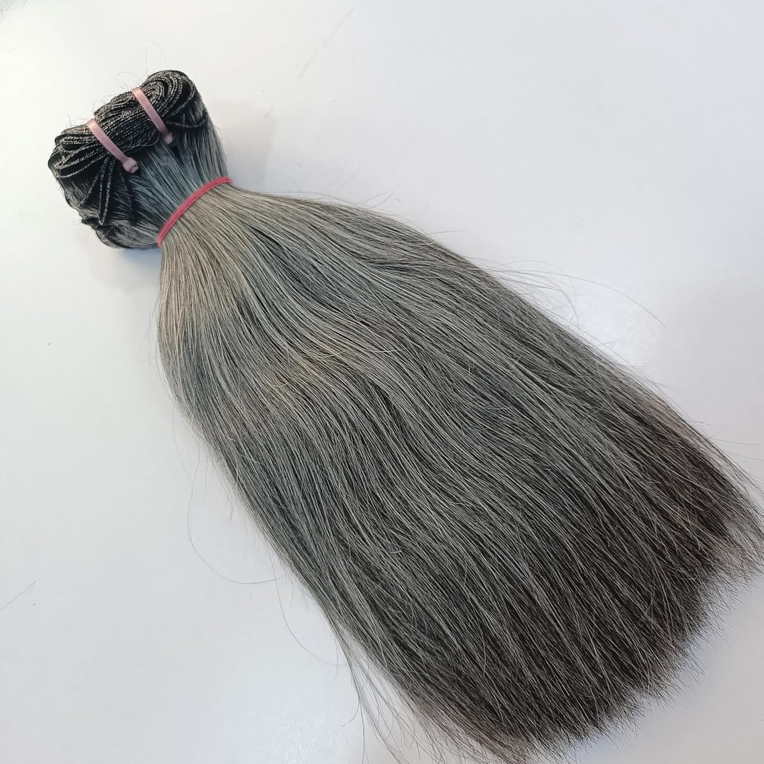 Generic Grey Human Hair Weft Bundles, Straight, Pack of 2, 100 Grams Each, Grey Human Hair Extensions Weave. (14,16 - Inches)