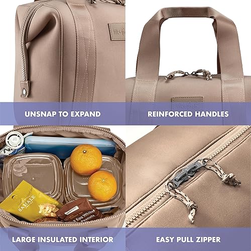 Miniatura 3 de Fit & Fresh Remi Bolsa de almuerzo de neopreno para mujer, kit de preparación de comidas con recipientes y bolsa de hielo XL, material autoaislante