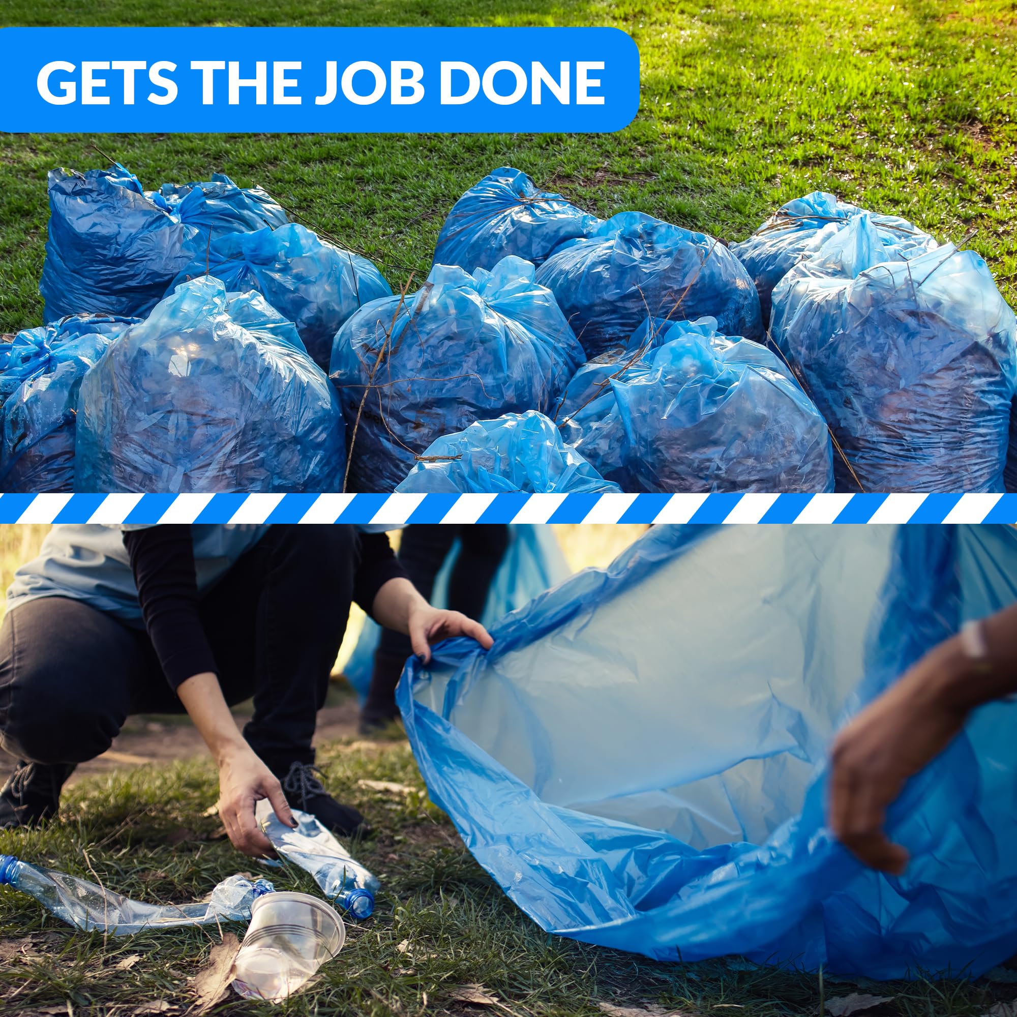 Reli. SuperValue - Bolsas de reciclaje de 40-45 galones | 100 unidades | Bolsas de basura azules