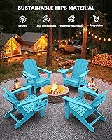 Vista 197 de SERWALL - Silla plegable Adirondack para patio, jardín, exterior, resistente a la intemperie, sillas para hoguera, color naranja