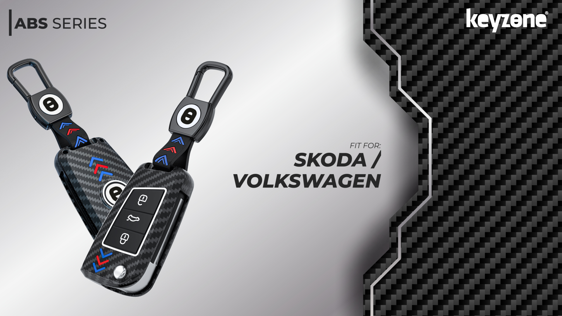 Keyzone ABS Key Cover for Skoda Kushaq, Kodiaq, Slavia, Octavia