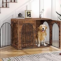 Vista 20 de Muebles de madera para perros de 31.5 pulgadas, jaula de interior para perros pequeños/medianos, jaulas resistentes decorativas para casa