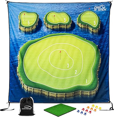 GoSports Chip N' Stick Golf Games with Chip N' Stick Golf Balls - Giant Size Targets with Chipping Mat - Choose Classic, Darts or Islands