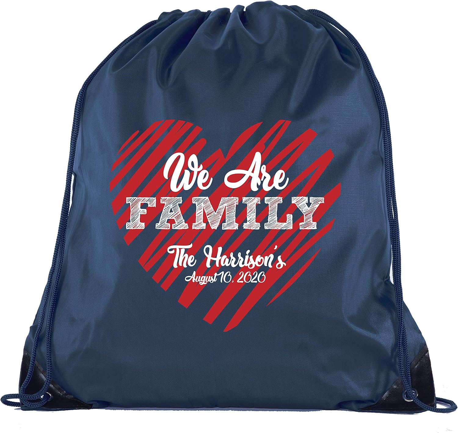 Family Heart with Custom Name and Date - Family Reunion Party Favor Bags