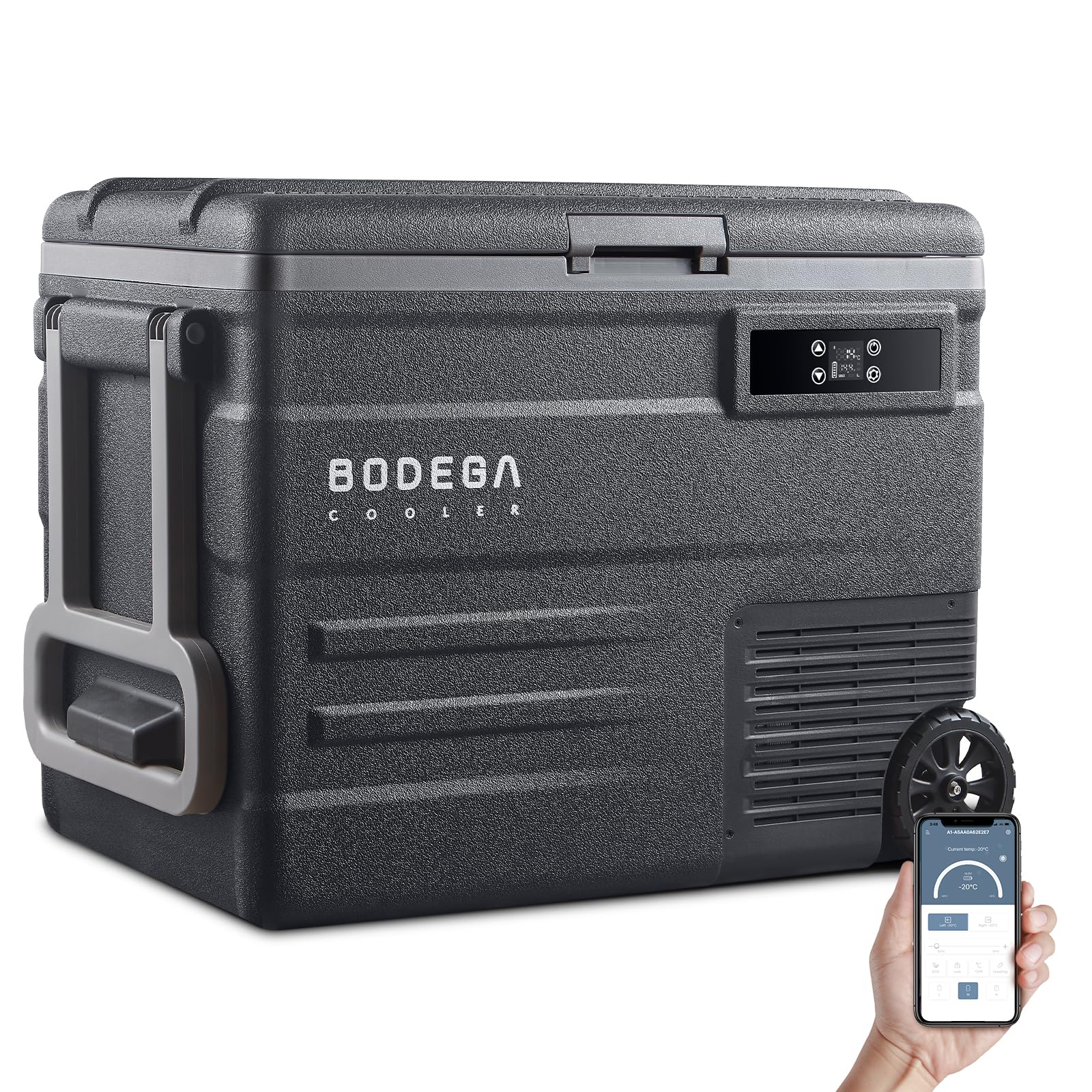 Sponsored Ad - BODEGACOOLER 12 Volt Car Refrigerator,58QT(55L) Car Fridge with Wheels,RV Portable Freezer Single Zone,with APP Control,-4℉-68℉ Car Cooler,12/24V DC & 100-240V AC,for Travel,Camping,Outdoor,Vehicles