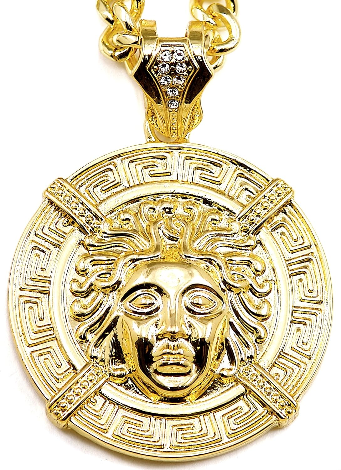 GWOOD Egyptian Large Gold Color Pendant with 36 Inch Cuban Necklace