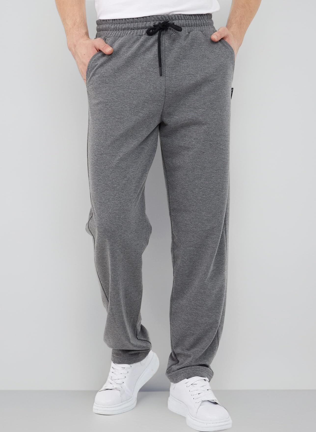 Men's Thin Lightweight Breathable Cotton Straight Leg Jogging Pants, Long Sweatpants, Men's Jogger Training Trousers, Relaxing Tracksuit Bottoms
