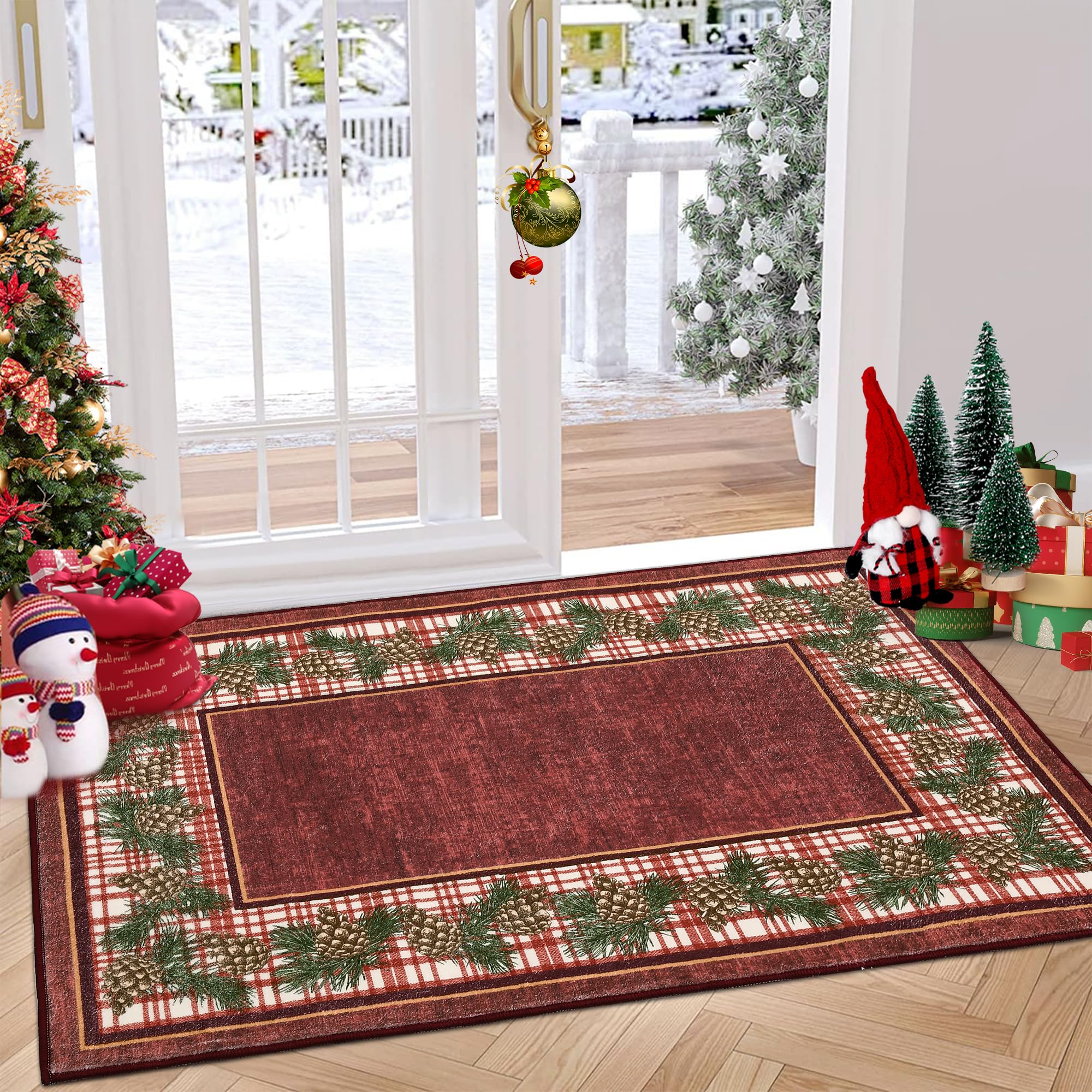 Amazon.com: RUGSREAL Christmas Doormat 2x3 Entryway Rug with Non