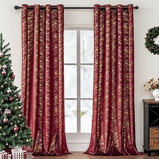 Luxury Burgundy Velvet Curtains for Living Room Bedroom Christmas Red an...