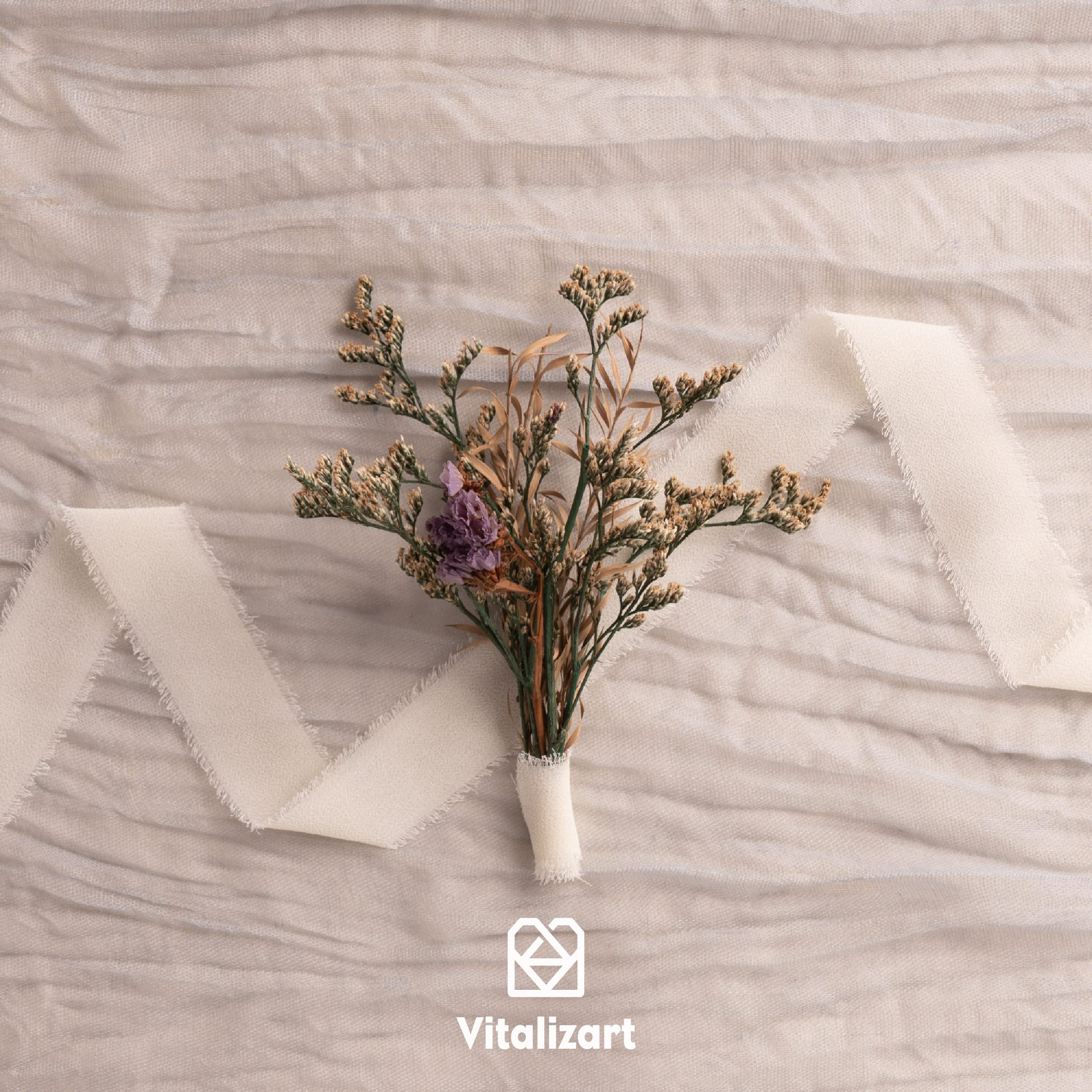 Vitalizart Ruban De Satin De Soie Rose De 3,8 Cm X 13,7 M Avec Bobine En Bois Or Rose Effiloché Fait à La Main Pour Emballage Cadeau, Fête Prénatale, Bouquets De Mariage