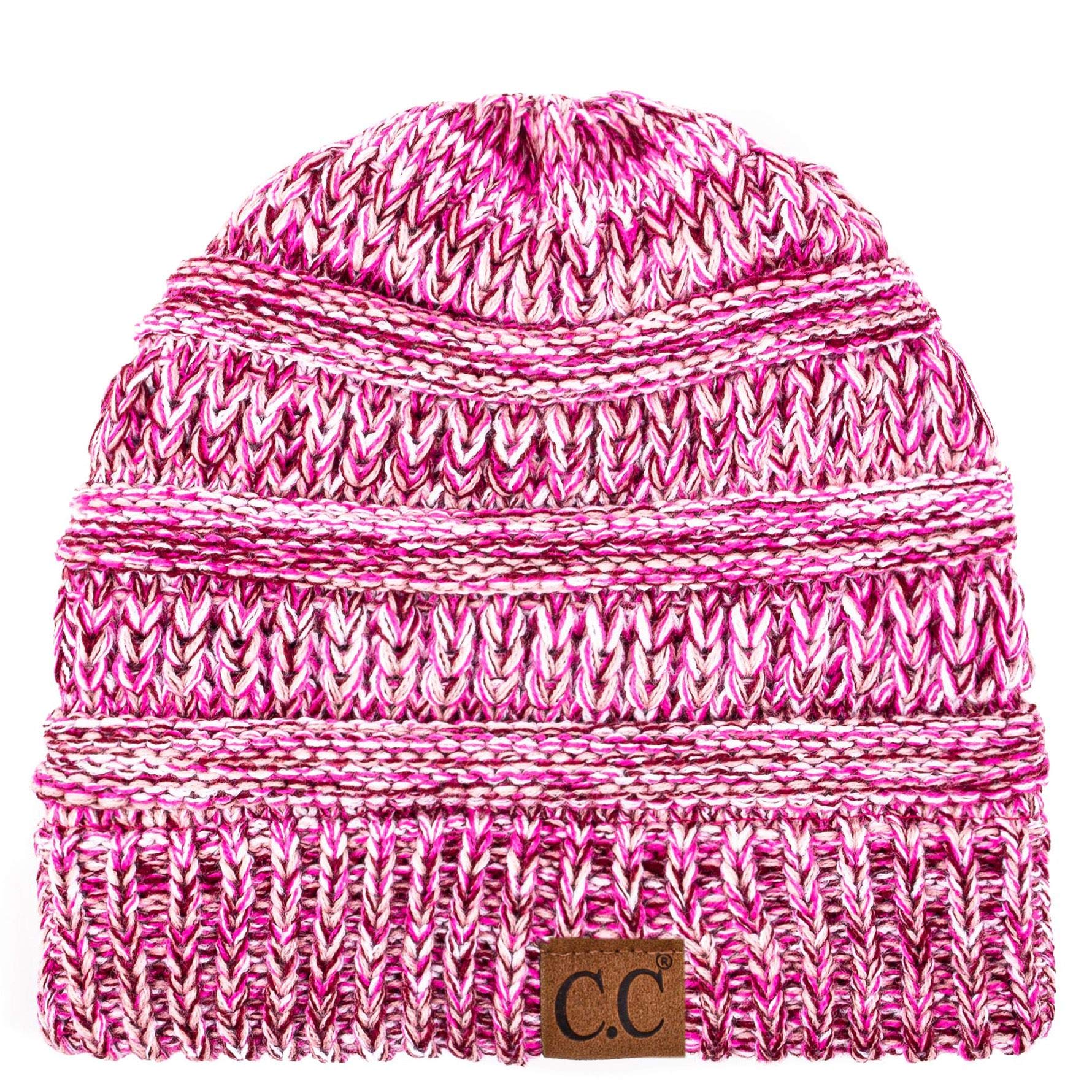 C.C Trendy Warm Chunky Soft Stretch Cable Knit Beanie Skully, Winter Mint, One Size — view 3