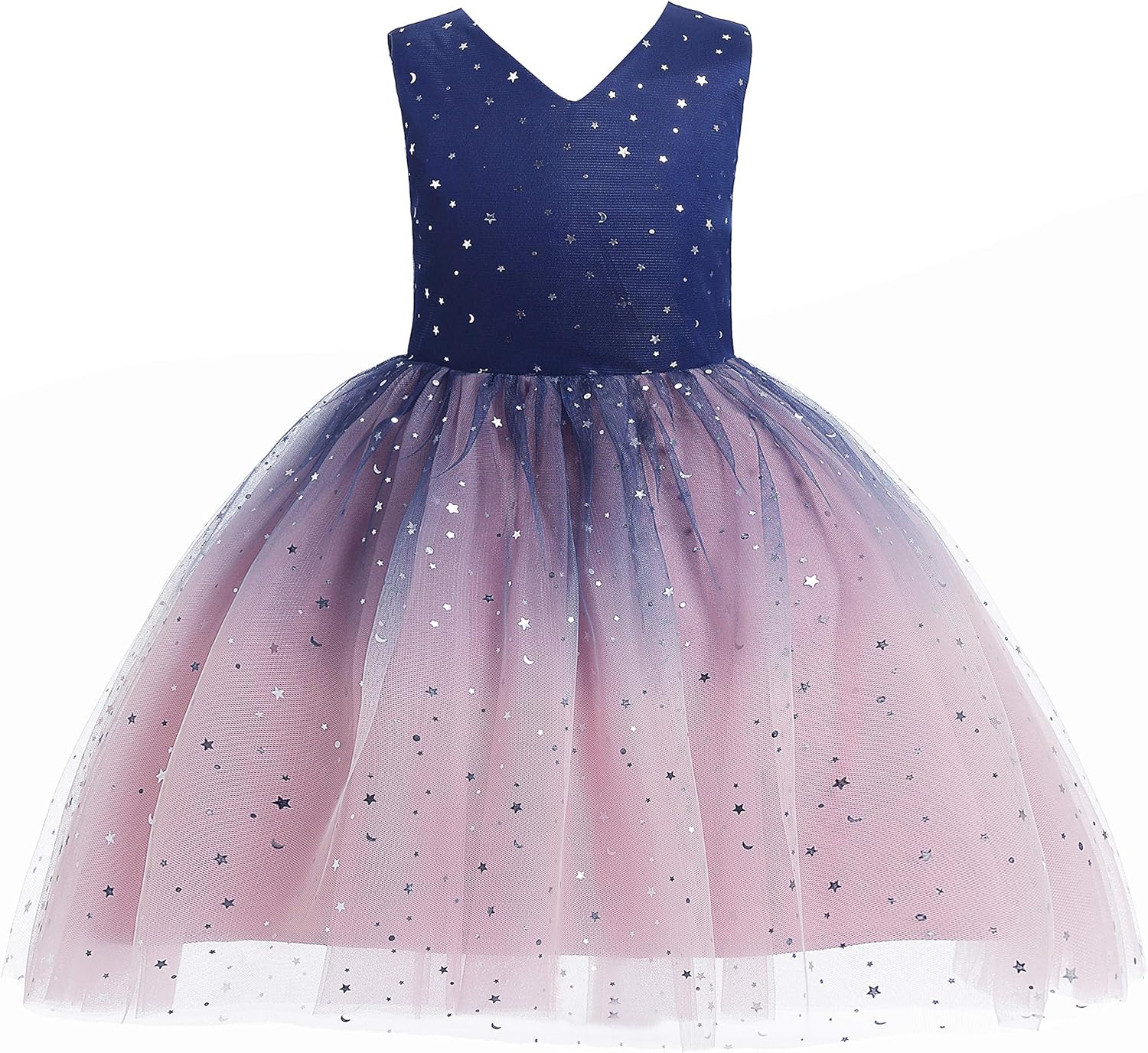 Glamulice Princess Sparkle Tulle Dress Little/Big Girls A Line Bridesmaid Wedding Birthday Party Pageant Tutu Dresses
