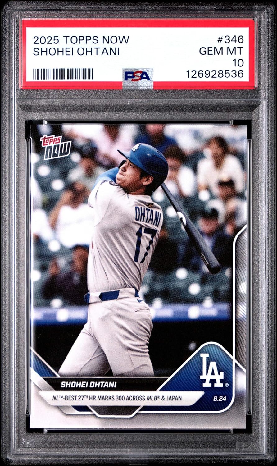Graded 2025 Topps Now Shohei Ohtani #346 Baseball Card PSA 10 Gem Mint