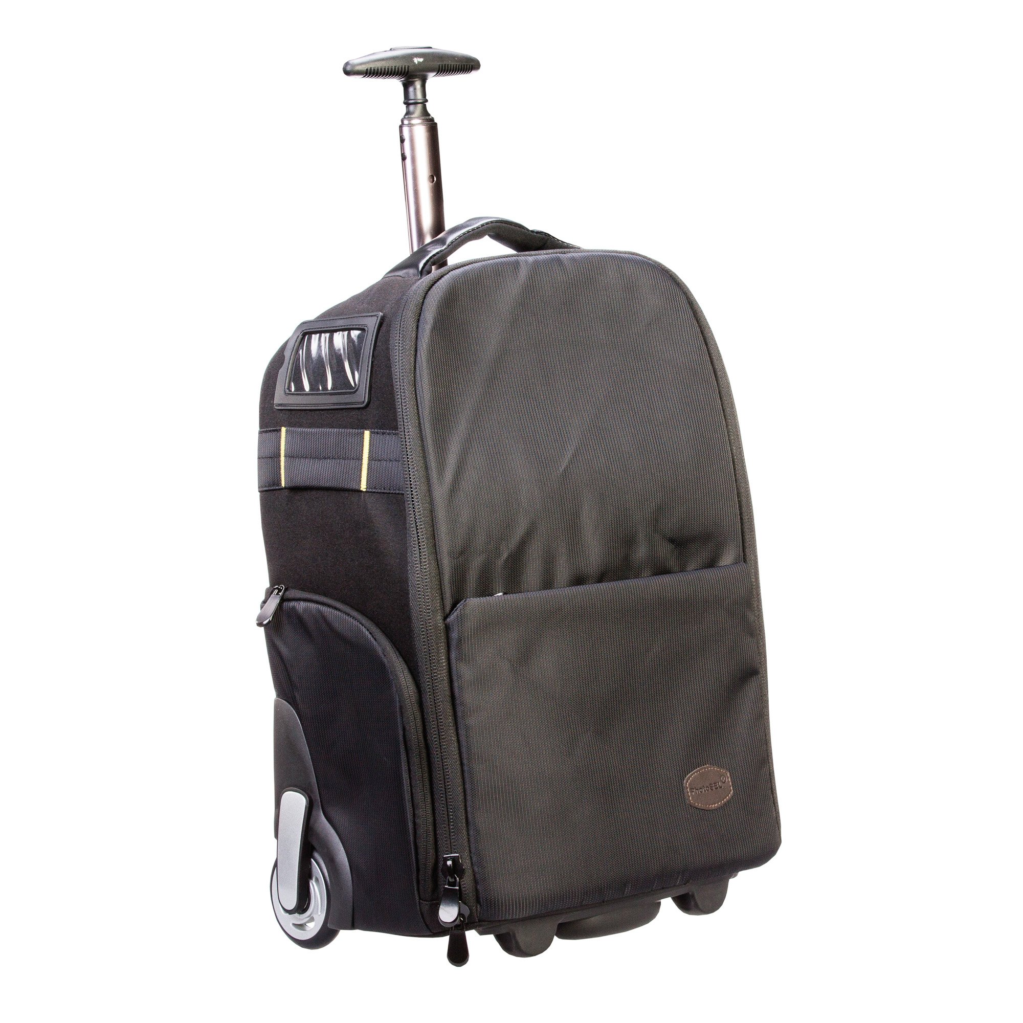 PhotoSEL Camera Roller Bag Case for SLR DSLR Lens, 15-Inch Laptop, Carry-On  Compatible, Any-Weather Cover, Convertible Backpack, BG501