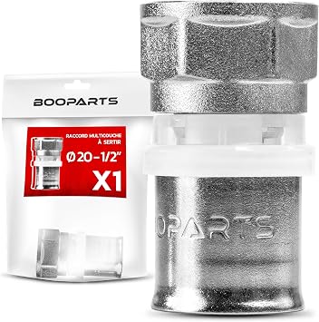 Press Fitting Sleeve 20 x 2 mm x 1/2 Inch Internal Thread TH Contour Transition Fitting for Multilayer Composite Pipe Pack of 1