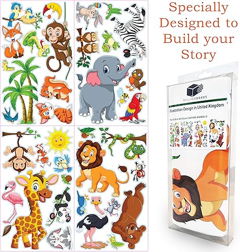 Miniatura 3 de Calcomanías de pared de animales para niños decoración de habitación de bebé calcomanías de pared de dormitorio de niños pequeños calcomanías de