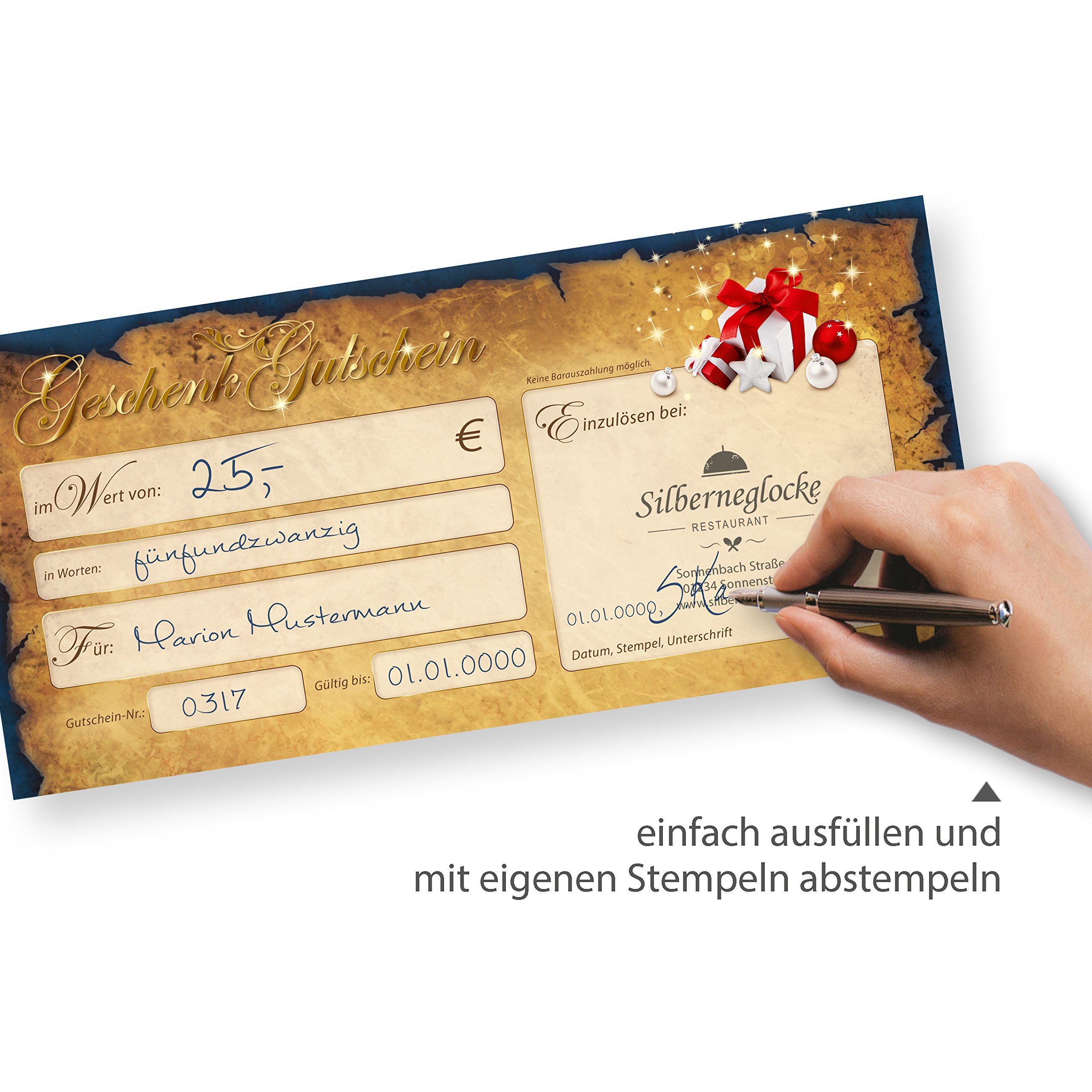 tatmotive Geschenkgutscheine Weihnachten Nordpol Express 500 Stück Gutscheine Gutscheinkarten Weihnachten für Kunden für Firma Gewerbe