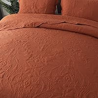 Vista 5 de HoneiLife Juego de colcha de tamaño Queen de 3 piezas y de microfibra, ligera, cubrecamas reversibles, funda de cama retro, juego de ropa de cama