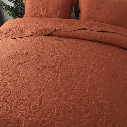 Miniatura 5 de HoneiLife Juego de colcha de tamaño Queen de 3 piezas y de microfibra, ligera, cubrecamas reversibles, funda de cama retro, juego de ropa de cama