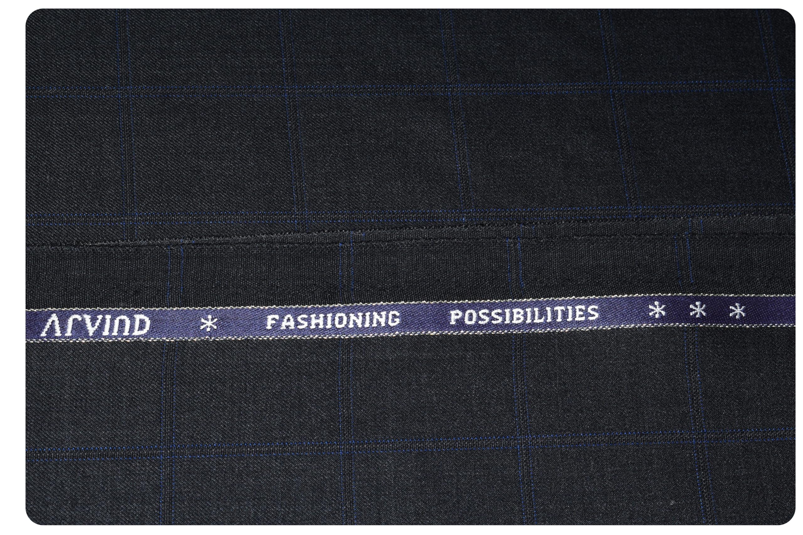 arvind Men's Super 130's Merino Wool Checkered Unstitched Trouser or blazer Fabric (YL70Z1)-picture-16
