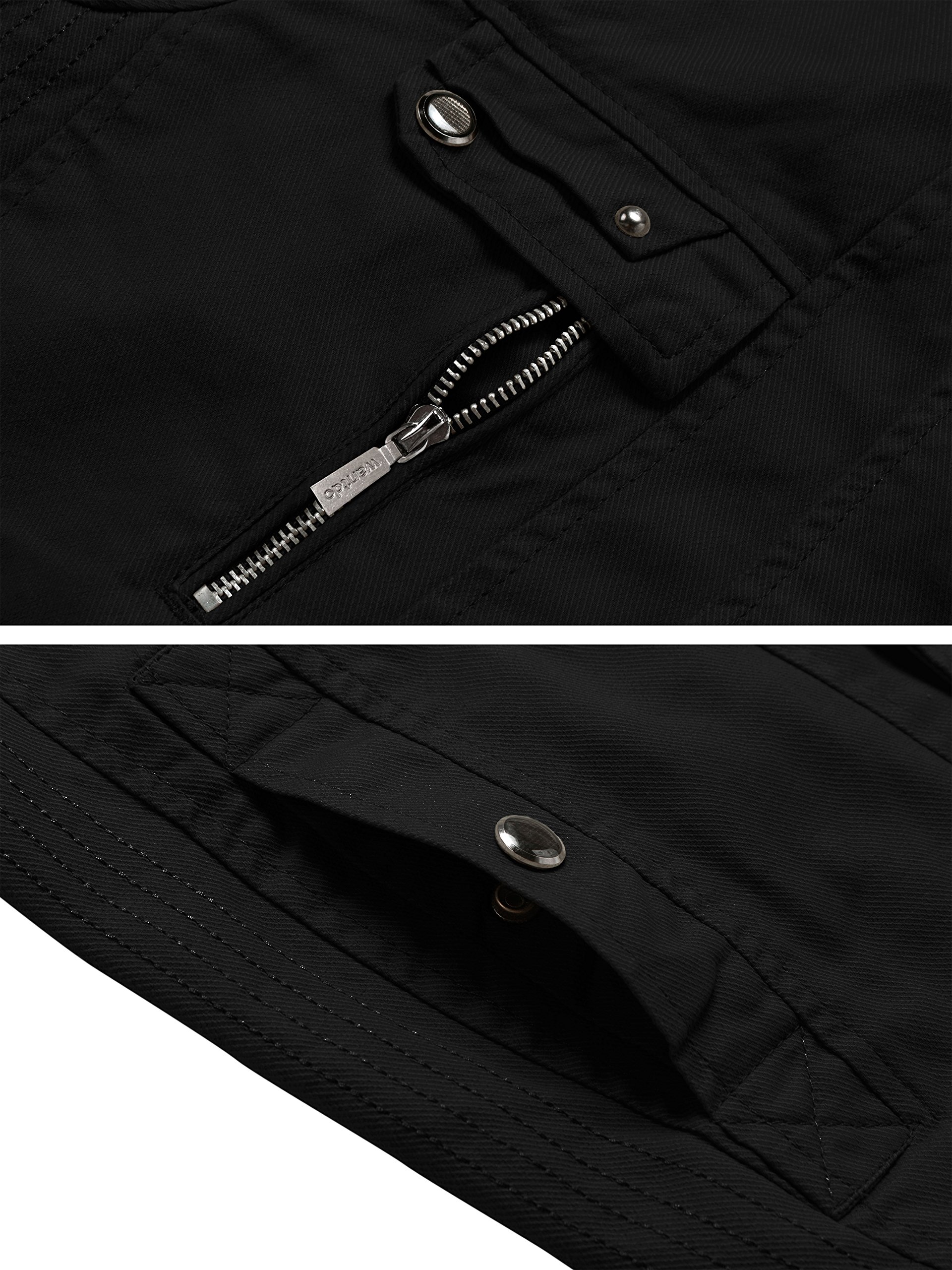 Wantdo Chaqueta Clásica al Aire Libre Cazadora Hombre Militar Entretiempo Otoño Chaqueta Algodón Casual Collar de Pie | Chaquetas Hombre Primavera Verano Aviador Cazadora Entretiempo Caballero