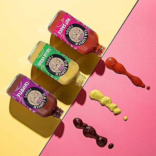 Miniatura 4 de Tia Lupita Chipotle - Salsa picante  8 oz x 1 botella  Calor sabroso, especias medianas, ahumado, cuerpo completo, sin gluten, sin OMG, sin azúcar,