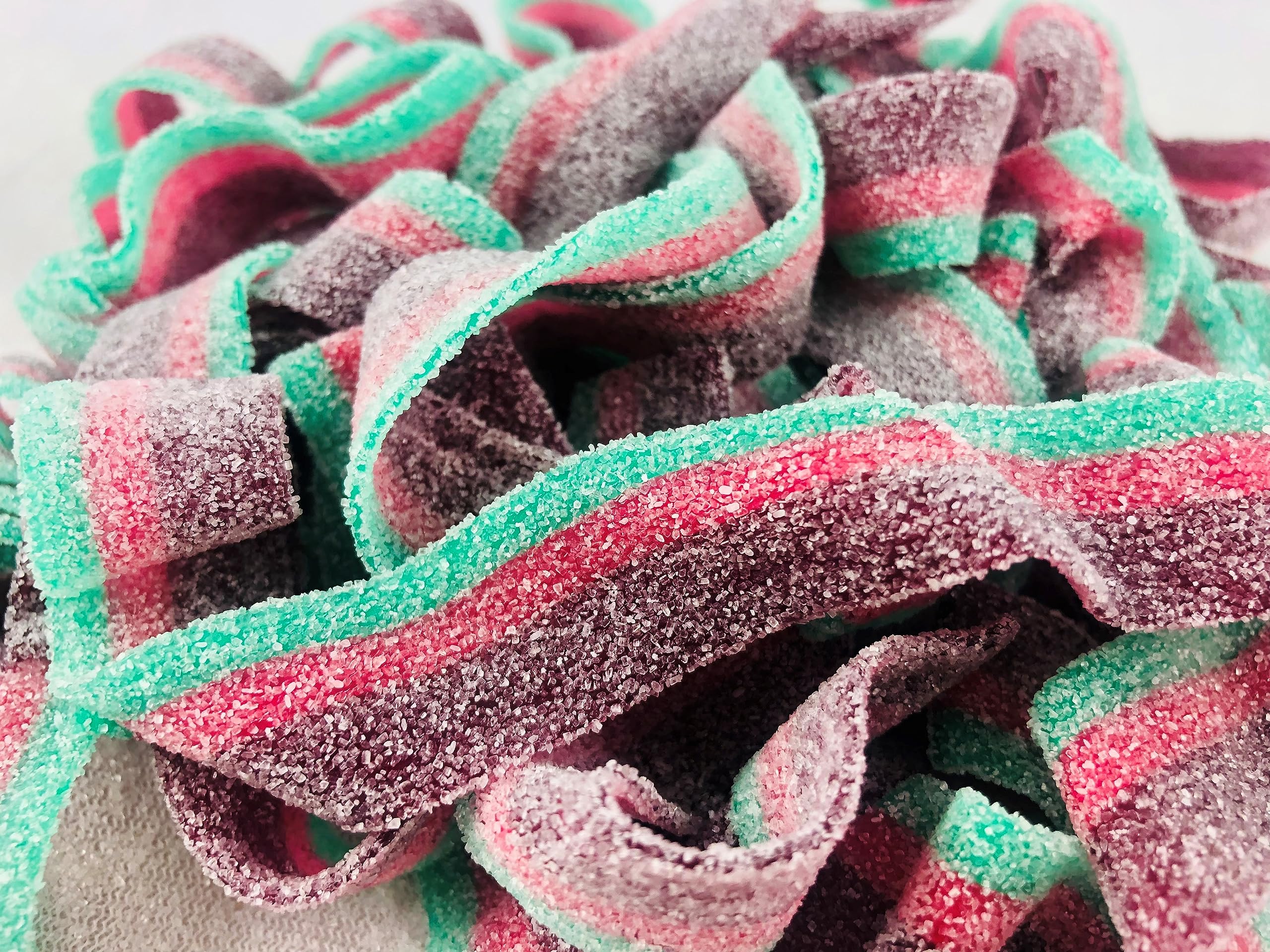 Sour Power Unwrapped Belts, Watermelon (approximately 297-count,unwrapped) Belts, 6.6-Pound Package