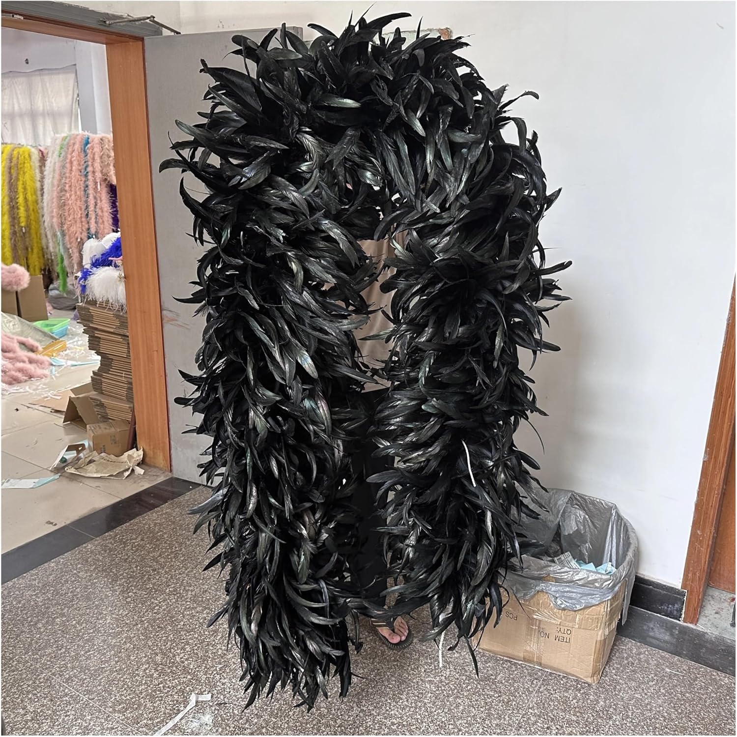 Rooster Tail Feather Boa Chicken Plumes Shawl Scarf Carnival Party Dress Clothing Triming