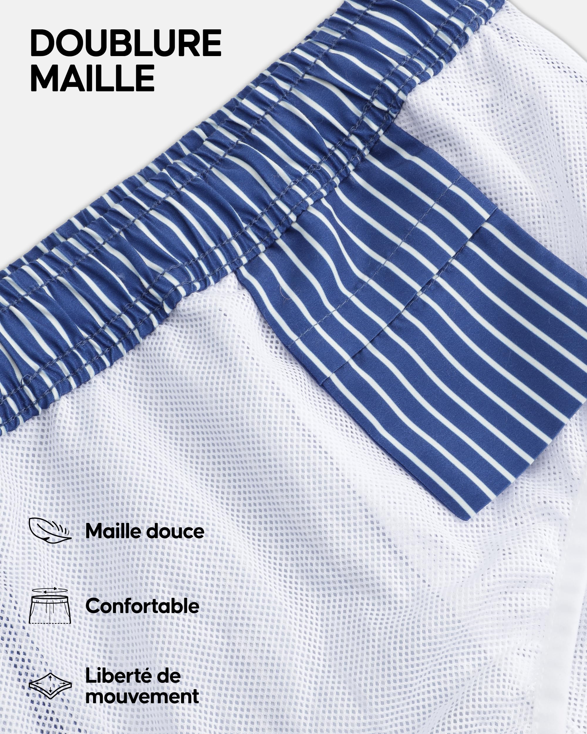 DANISH ENDURANCE Short de Bain Homme, Léger et Confortable | Short de Bain Léger, Doublure en Mesh Douce, Séchage Rapide et Poches Sécurisées, pour la Plage, la Natation et la Piscine