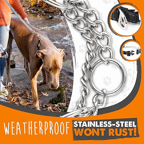 Miniatura 7 de Collar de entrenamiento Mighty Paw, collar Martingale, calidad premium, limitado, collar cincha, collar reflectante para perros, M, Negro