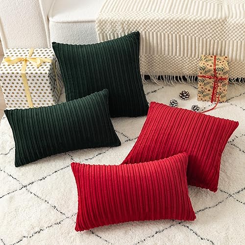 Miniatura 176 de UGASA - Juego de 2 fundas de almohada de terciopelo a rayas, funda decorativa para cojín con cremallera oculta para el hogar, sofá, dormitorio,