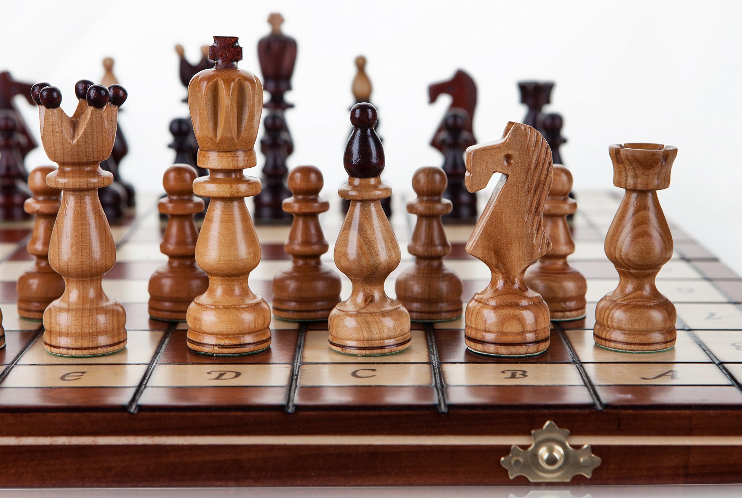 PRESIDENT - Large 45cm / 17.8in Handcrafted Wooden Chess Set Cherry Tree