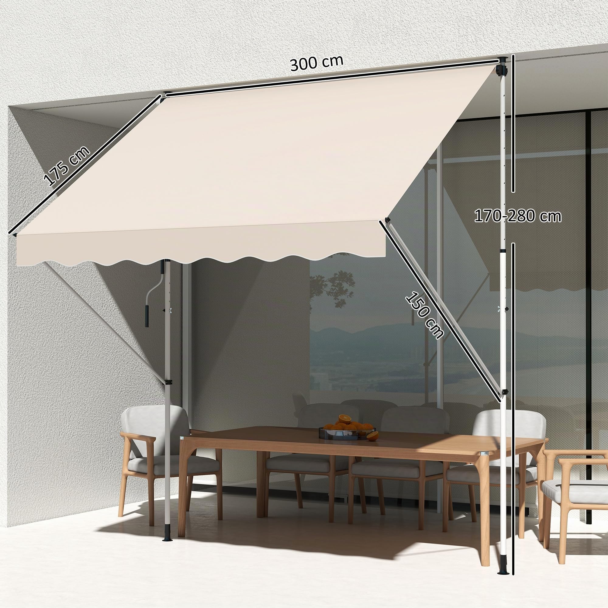 markise 300 x 150 Outsunny Klemmmarkise Sonnenschutz Faltarm Handkurbel Balkon Alu Beige 150cm Garten been so nice to Helmet Mount NV Color:Nightvision (2023)
