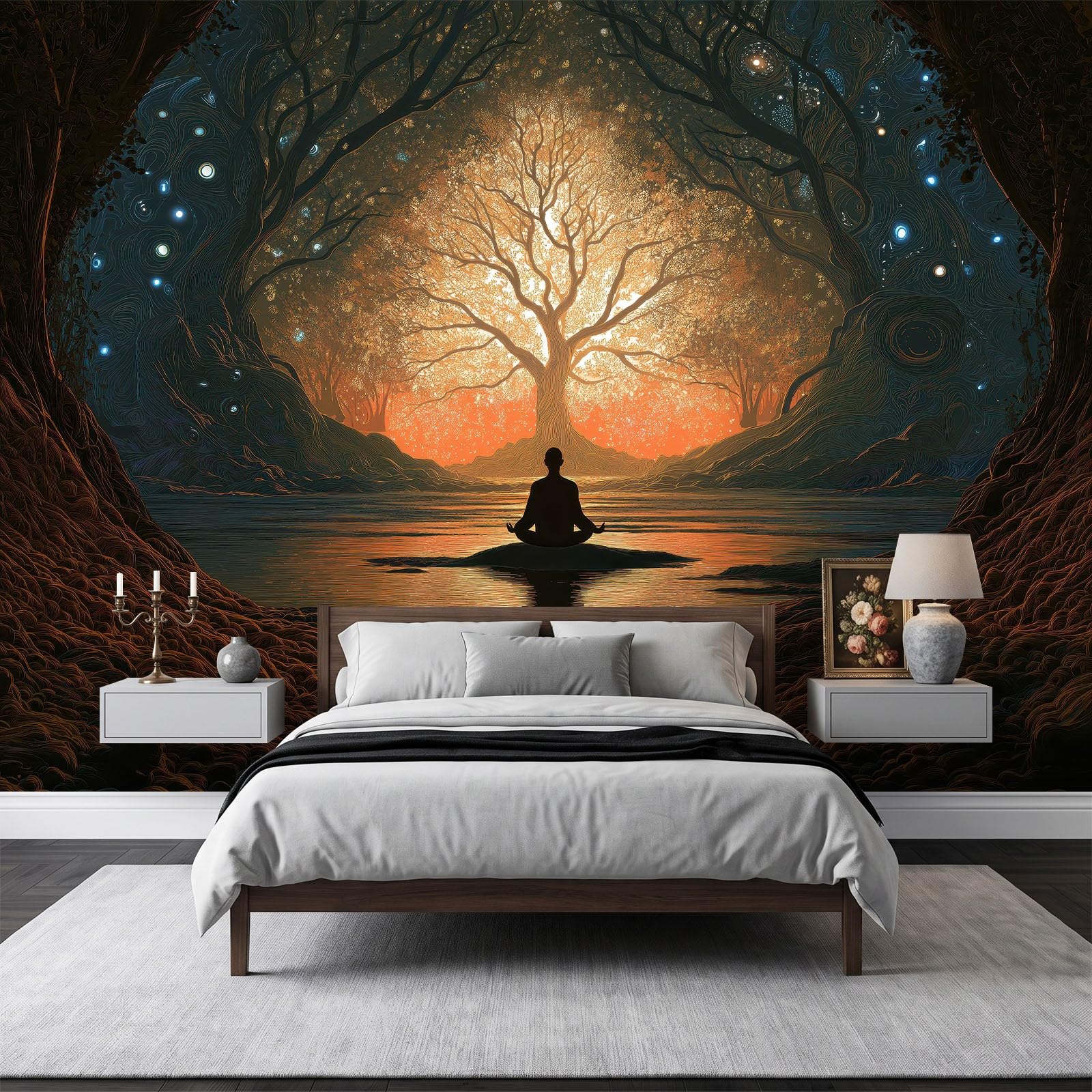 Générique Tapeta 3D efekt panoramiczny obraz ścienny 250 x 175 cm fantazja kunst balsam des lebens tapeta gobelin panoramiczny plakat salon dekoracja ścienna do pokoju dziecięcego, żółta