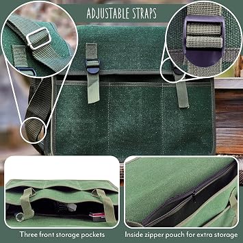 Esterno Rockhound & Rock Mining Kit (Deluxe 15-Piece Set); Rockhound Set Includes Hammer, Chisels, Musette Bag and Accessories