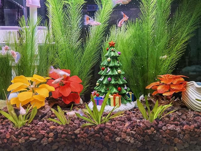 Foto 4 de 6 de M2cbridge Plantas artificiales de seda para peceras, plantas de plástico para acuario