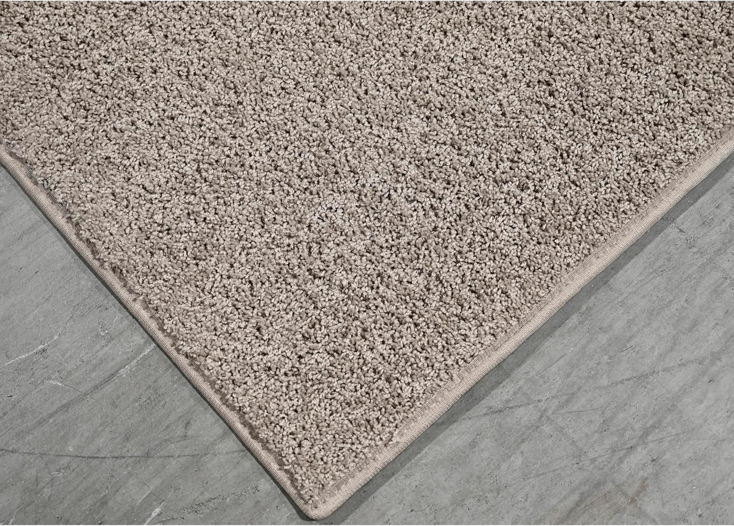 Garland Rug Basic Plush 6' x 8' Beige/Tan Area Rug - Soft & Stylish, Perfect for Living Rooms, Bedrooms & High-Traffic Areas