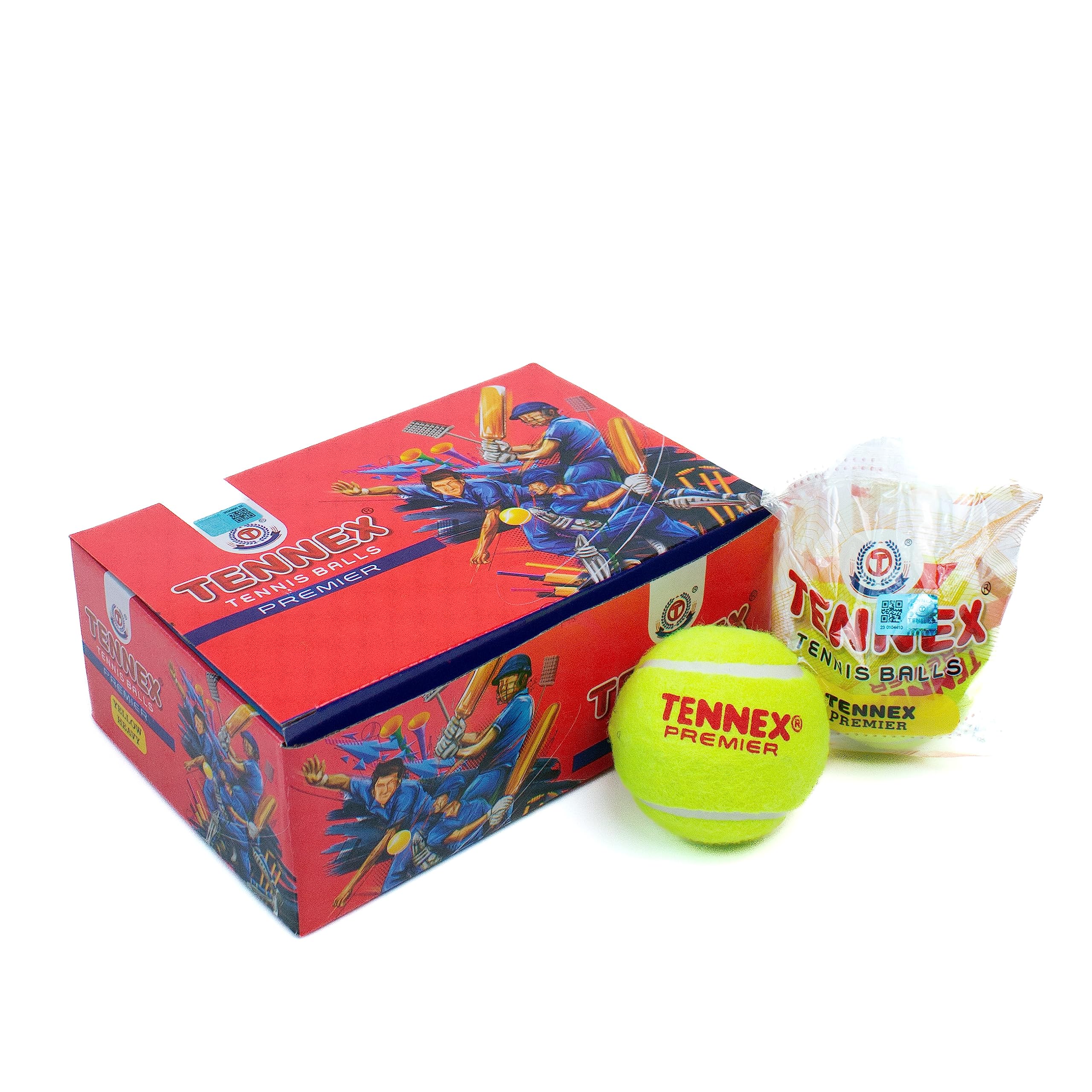 Buy TENNEX Premier Cricket Tennis Ball Yellow Heavy/Hard Standard Size