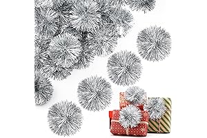Yunlly 40 Pieces 4-Inch Christmas Tinsel Bows