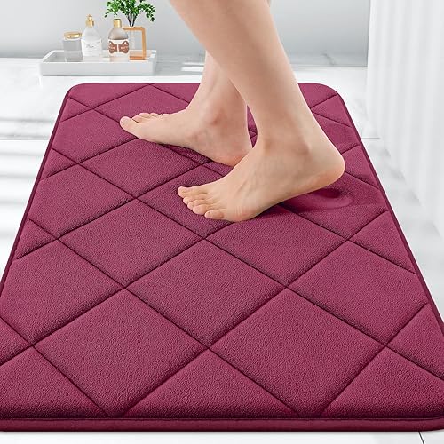 Miniatura 145 de OLANLY Tapete de baño de espuma viscoelástica de 24 x 16 pulgadas, ultra suave y absorbente, lavable a máquina, cómodo tapete de baño para suelo de