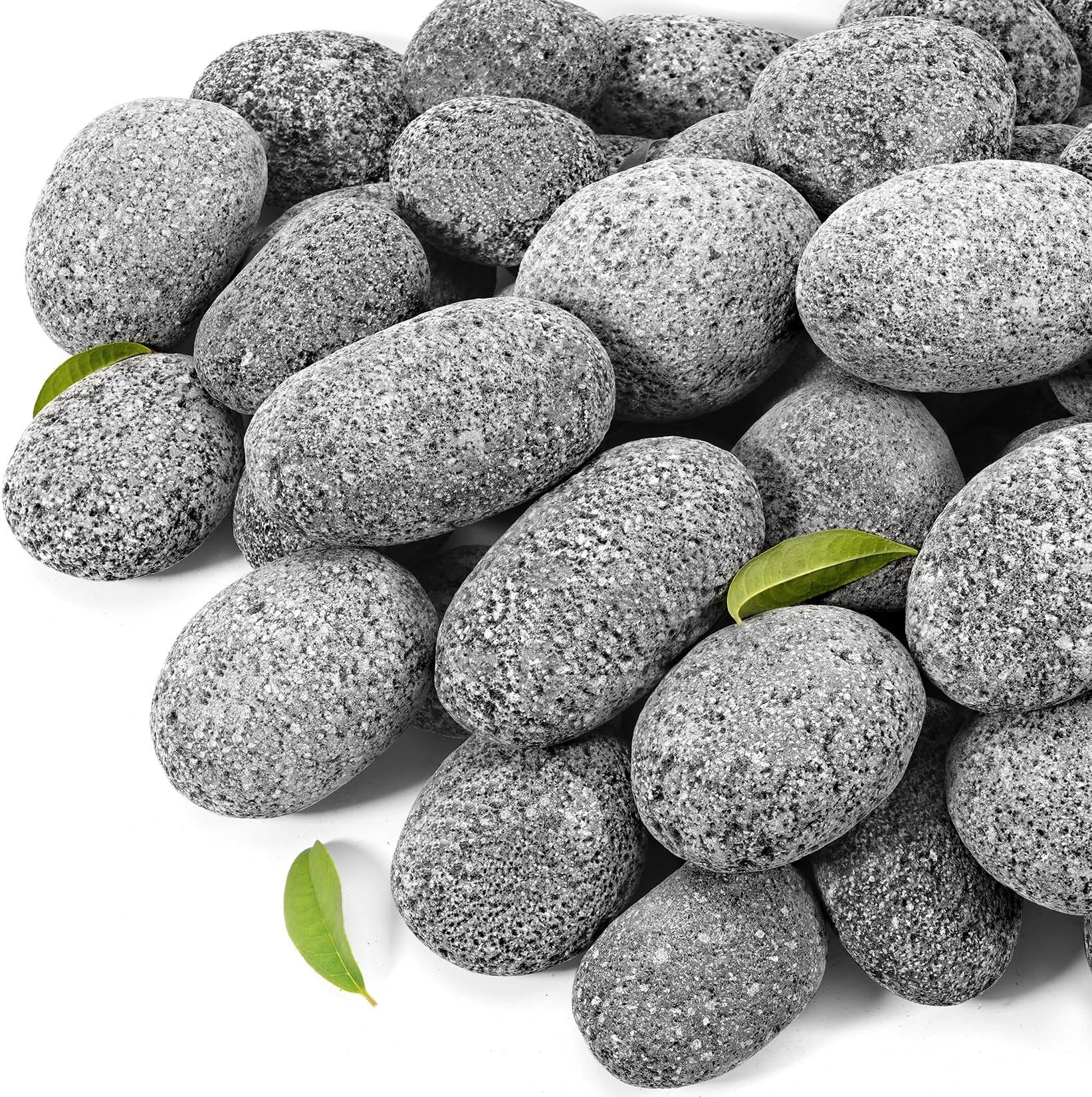10 Pounds Black Natural Tumbled Stones Round Lava Rock Pebbles for Fire Pit, Gas Fireplace/Fire Tables, Gas Log Set, Fire Bowls, Decorative Landscaping Rocks for Indoor and Outdoor (1-2 Inch)