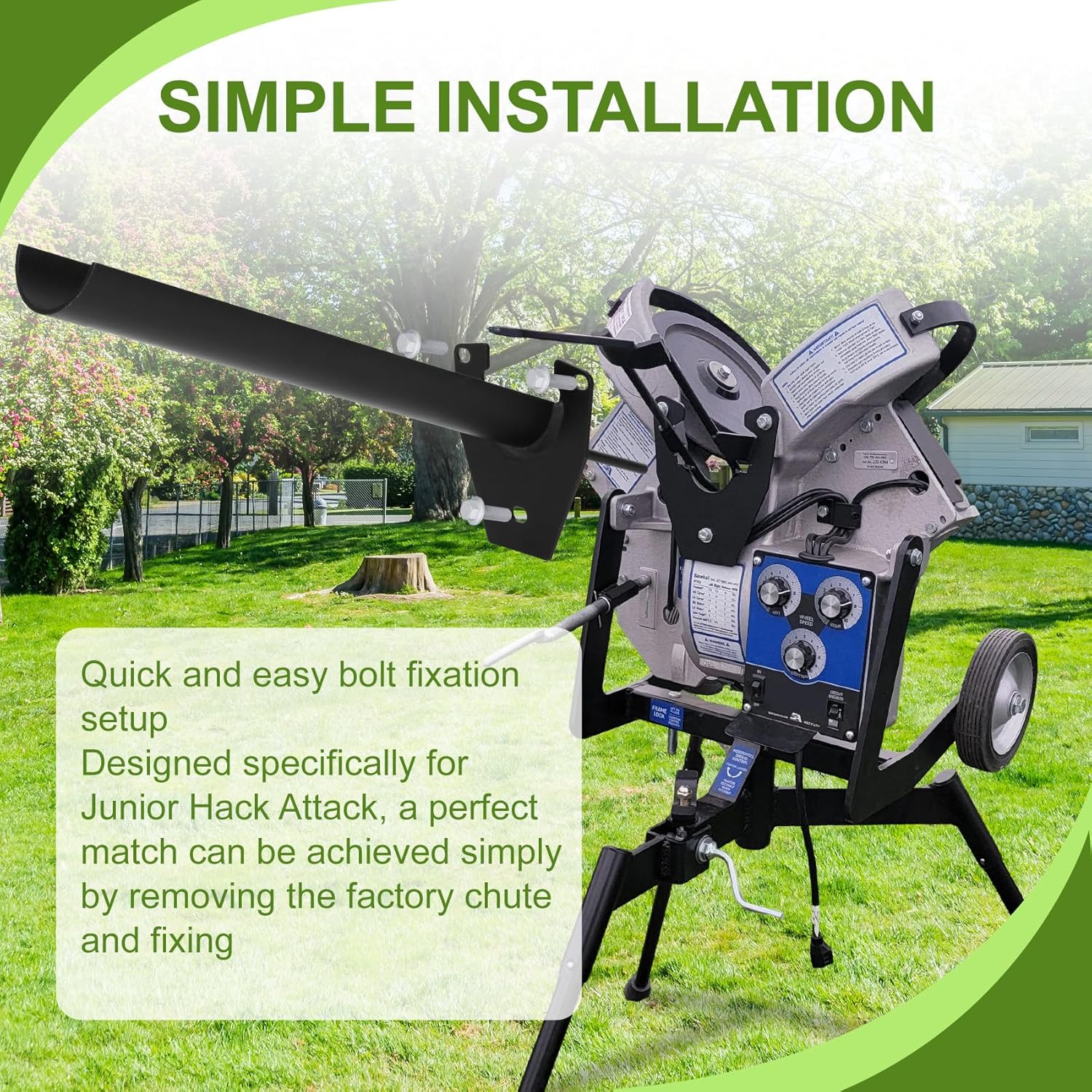 Timing Chute,Pitching Machine Chute,Baseball Accessory Compatible with Junior Hack Attack Pitching Machine,Pitching Machine Chute for Improved Batting Practice & Training,Enhance self-confidence