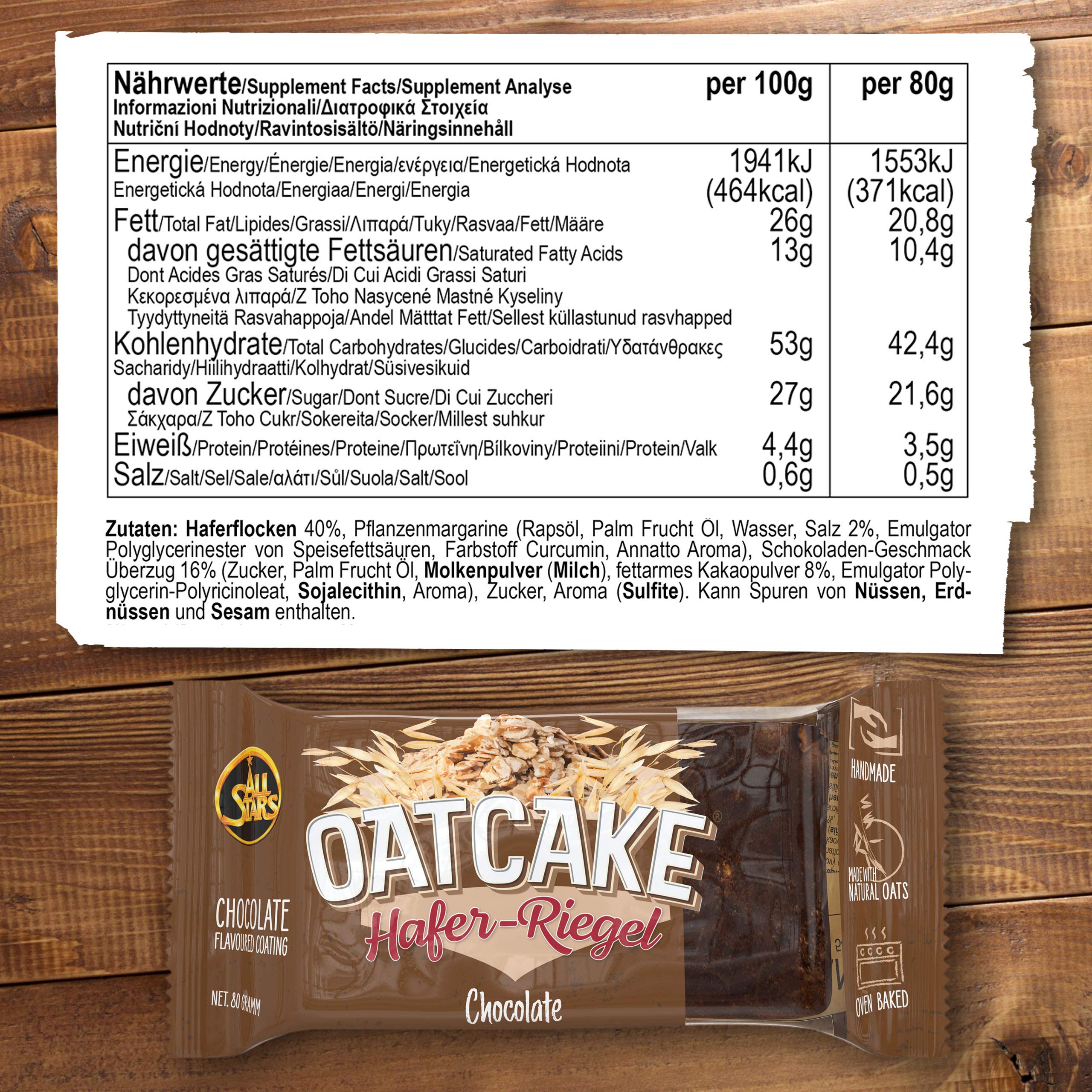 ALL STARS Oatcake Haferriegel 12 x 80g Chocolate – Ansicht 5