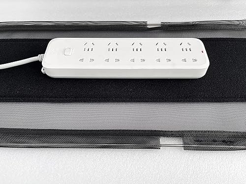 Miniatura 8 de VWINDESK Bandeja de organización de cables de tela de malla de 23.5 pulgadas, soporte para cables de alimentación, organizador de cables, ordena el