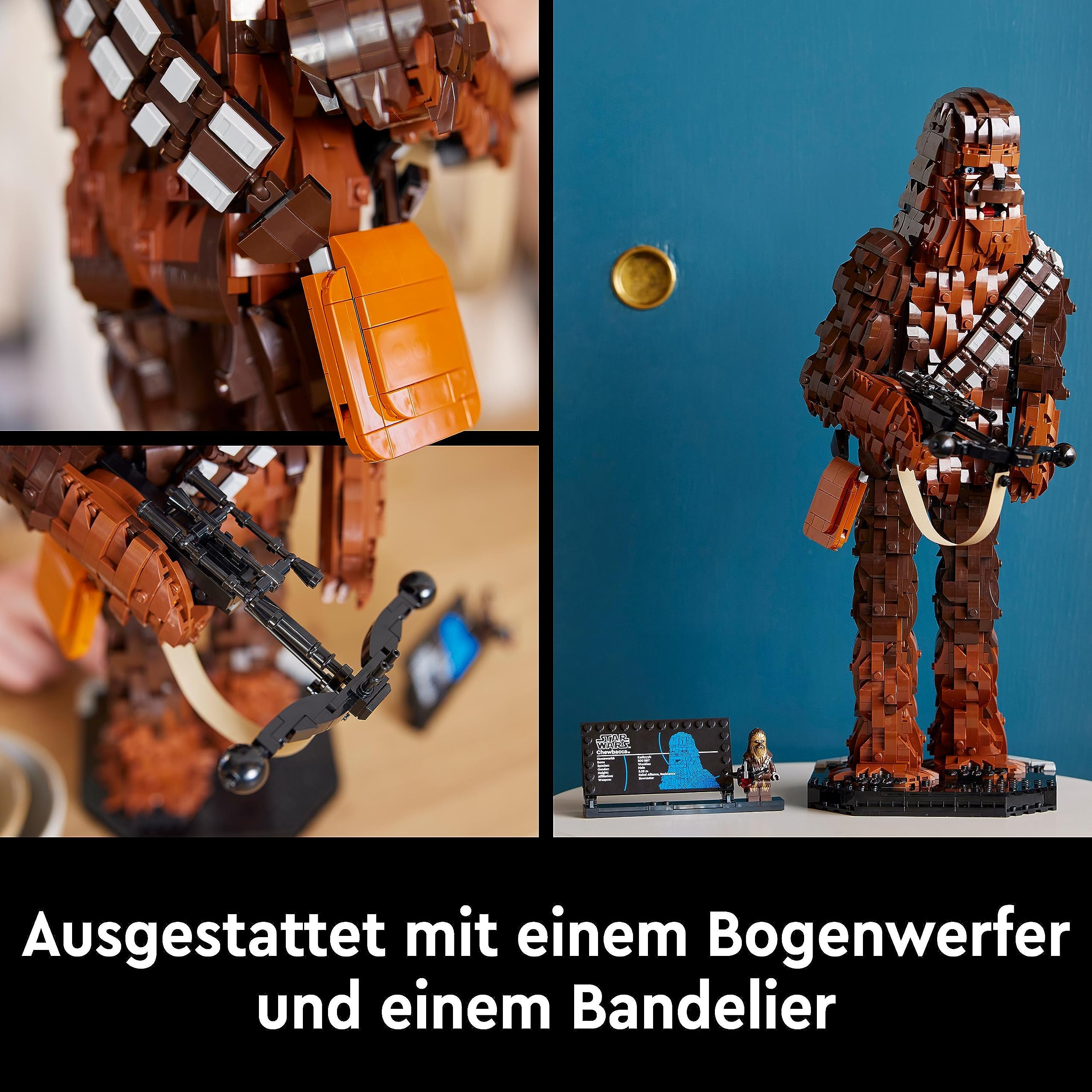 LEGO 75371 Star Wars Chewbacca, Wookie-Figur zum Sammeln, Bogenspanner, Minifigur und Infotafel, Die Rückkehr der Jedi-Ritter, Modell-Bausatz für Erwachsene, kreatives Geschenk für Männer und Frauen
