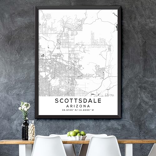 Miniatura 5 de Mapa de Scottsdale, Arizona, Light 2 (8x10)