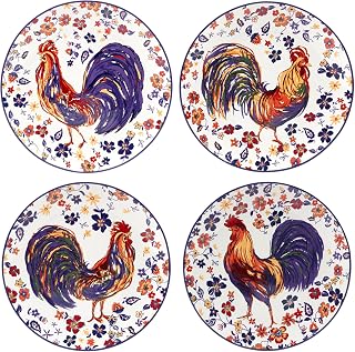 Certified International Morning Rooster 11" Dinner Plates,Set of 4