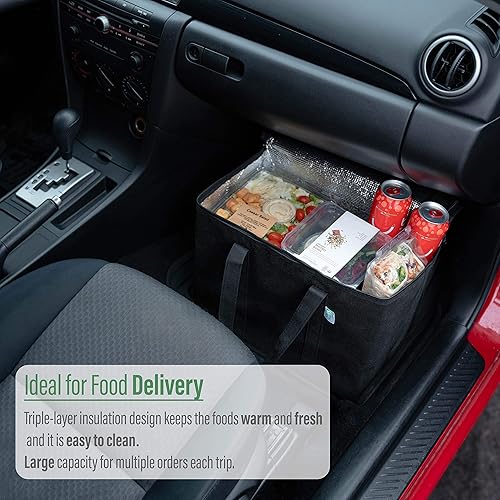 Miniatura 4 de VENO Paquete de 6 bolsas de compras reutilizables resistentes (paquete de 2 aislantes + 4 unidades con parte inferior dura)