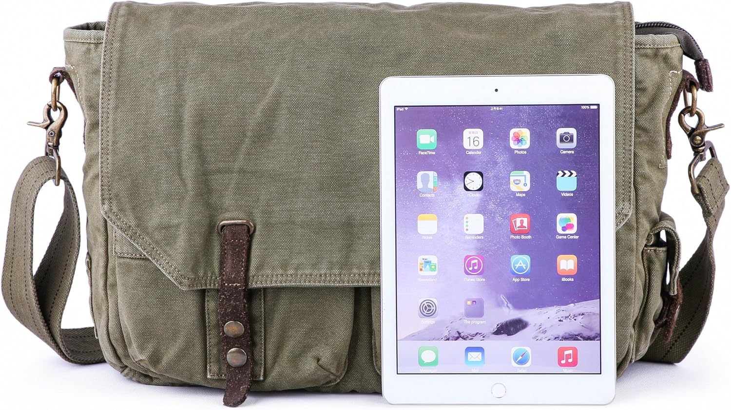 Up To 50% OFF Gootium Canvas Messenger Bag - Vintage Satchel Cross Body Shoulder Bag, Fit 15.6-Inch Laptop, Olive Green Get Special Price Gootium Canvas Messenger Bag - Vintage Satchel Cross Body Shoulder Bag, Fit 15.6-Inch Laptop, Olive Green