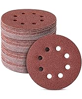 Vista 9 de Bates- Discos de lija de 5 pulgadas, 8 agujeros, paquete de 30, granos surtidos 40, 80, 120, 220, 320, 600, discos redondos de papel de lija, lijado